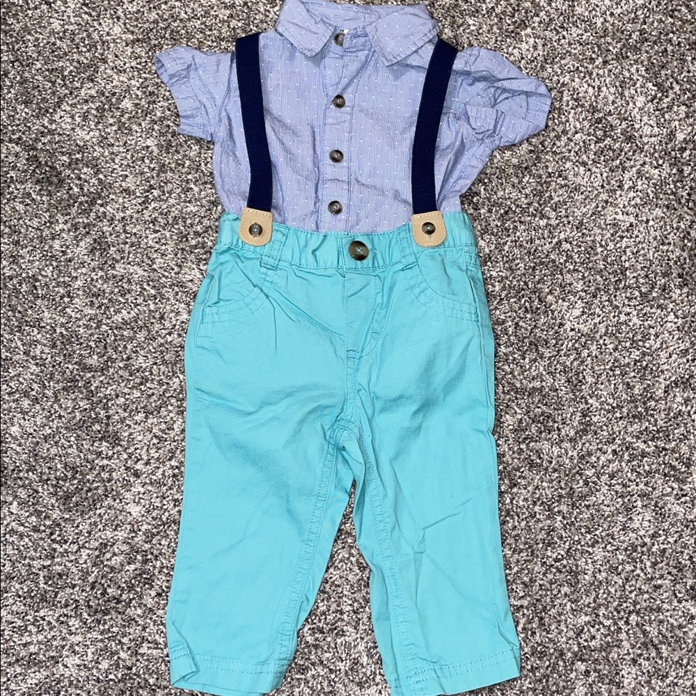 Baby Boy Suspenders Fancy Outfit NWOT